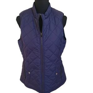 Argstar Womens Navy Blue Lightweight Quilted Sleeveless Vest Medium